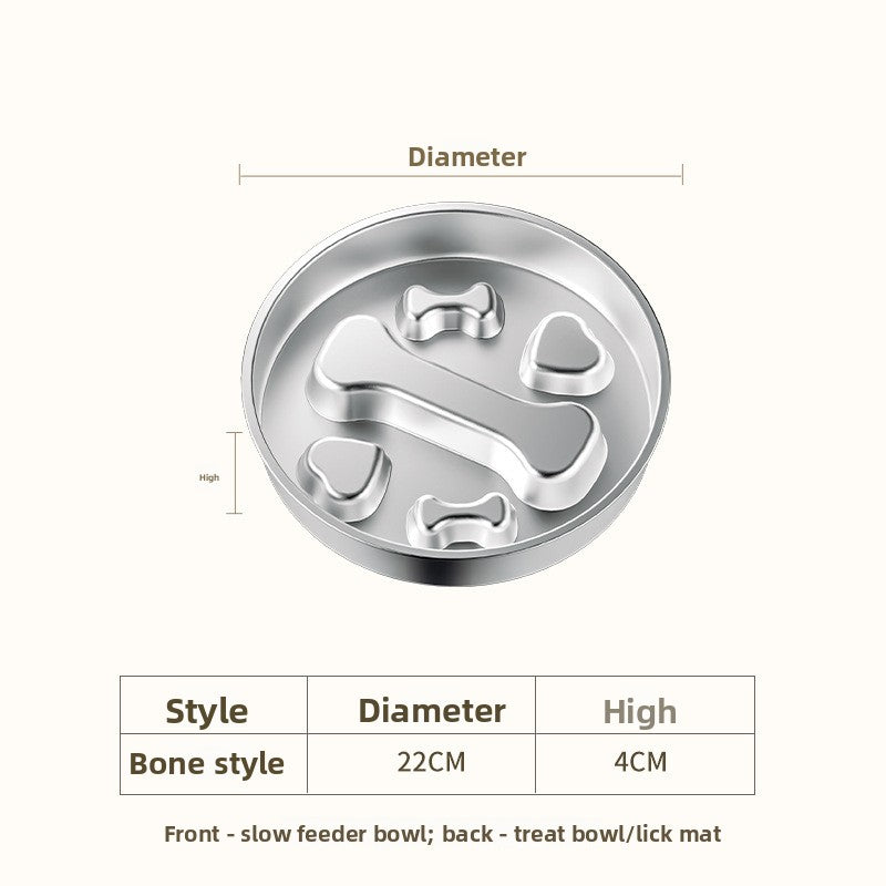 Stainless Steel Slow Feeder Pet Bowl