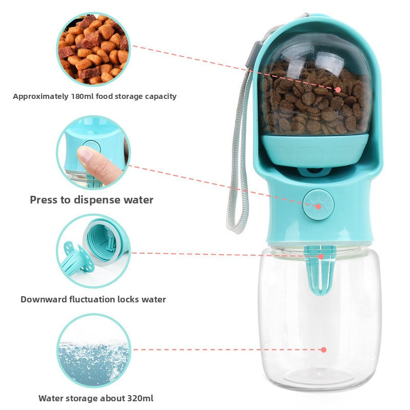 2-in-1 Portable Pet Water & Food Bottle