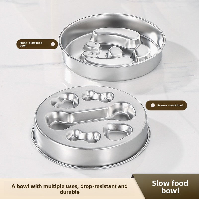 Stainless Steel Slow Feeder Pet Bowl