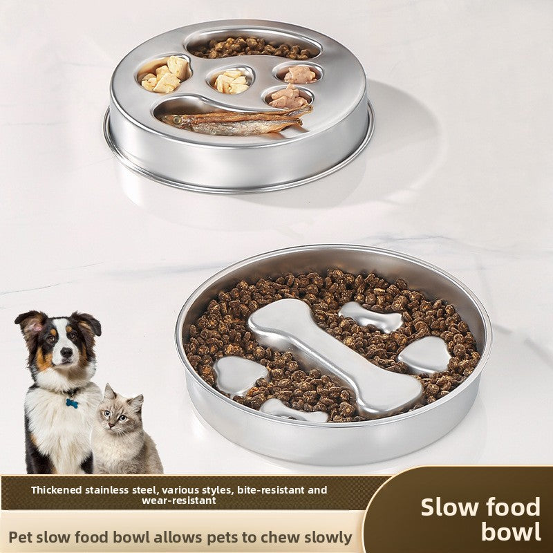 Stainless Steel Slow Feeder Pet Bowl