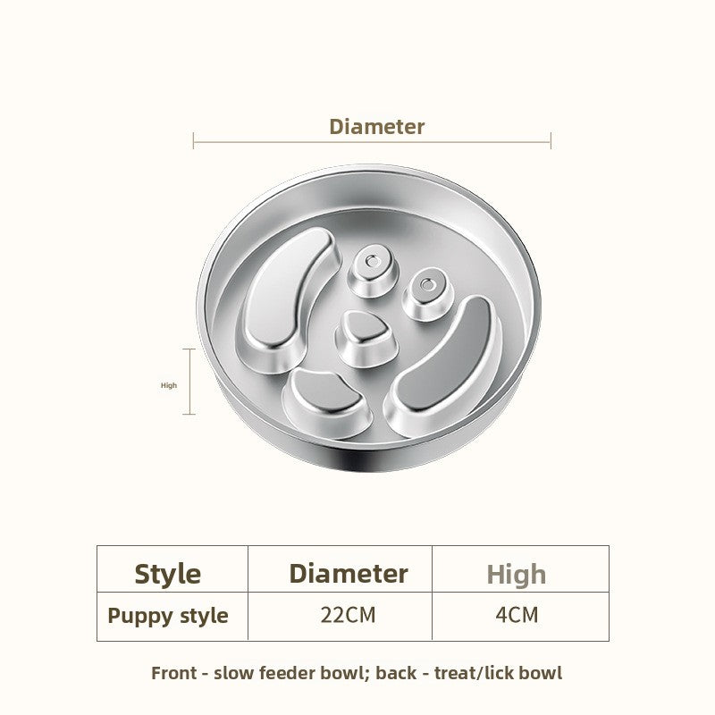 Stainless Steel Slow Feeder Pet Bowl