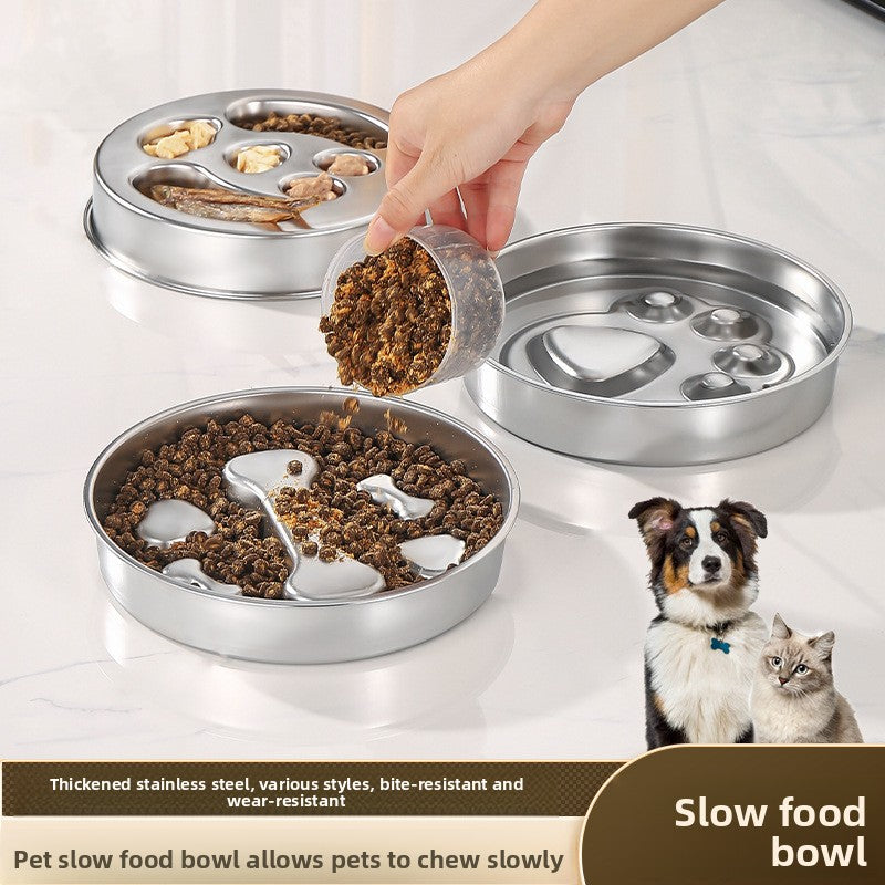Stainless Steel Slow Feeder Pet Bowl