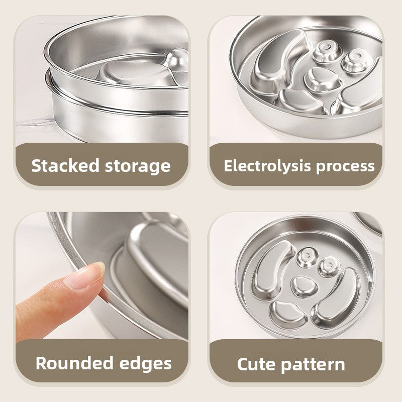 Stainless Steel Slow Feeder Pet Bowl